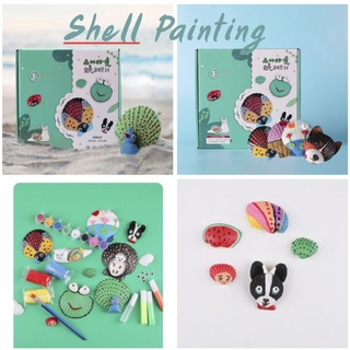 💥พร้อมส่งShell painting art  DIYระบายสีหอยธรรมชาติ,งานศิลปะ,เสริมสร้างพัฒนาการ