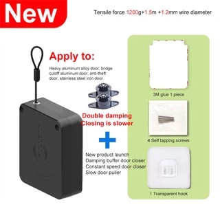 Punch-Free Automatic Sensor Door Closer ปิดอัตโนมัติ800G/1200G ดึงประตูอัตโนมัติ Closer เหมาะสำหรับประตูที่กว้างขึ้นอัพเกรดใหม่ Double Damping Flower