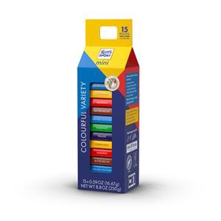 Ritter sport mini colorful variety น้ำหนัก 250 กรัม มี 15 ชิ้น 6 รส จากเยอรมัน Exp.09/2022