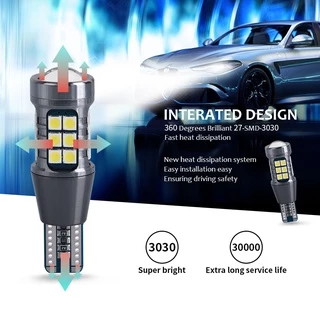 หลอดไฟเลี้ยว LED T15 3030 27SMD แบบเปลี่ยน สําหรับรถยนต์ และรถจักรยานยนต์ 2 ชิ้น