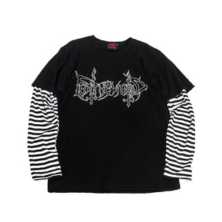 [ใส่โค้ด INC99SH2 ลดทันที 200.-] [FTW] เสื้อยืด เสื้อยืดแขนยาวต่อแขน สไตล์ฮิปฮอป สตรีท รุ่นFUX THE "FAKE" LAYER