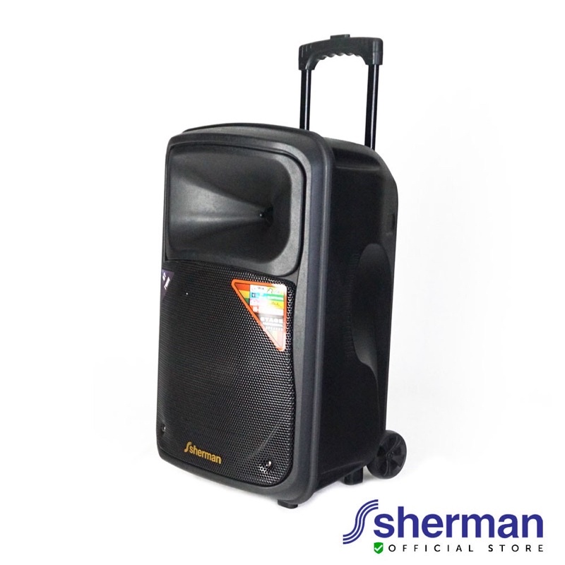 Sherman APS125 Blutooth ลำโพงล้อลาก พร้อมไมค์ลอย ขนาด 12 นิ้ว กำลังขับ 70W