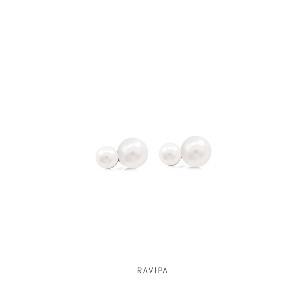 Ravipa | Mini Double Pearl Earring - ต่างหูมุกน้ำจืดแท้