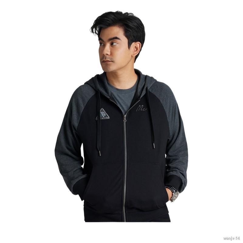 ชุด⊙۩Mc Jeans เสื้อกันหนาว มีฮู้ด Mc X J Lone Wolf  Unisex สีดำ MJHP096