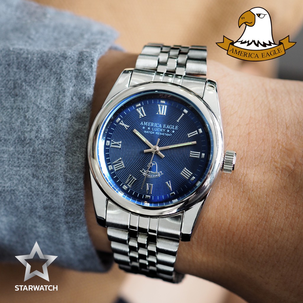 GRAND EAGLE นาฬิกาข้อมือผู้ชาย สายสแตนเลส รุ่น AE015G – SILVER/NAVYBLUE #3