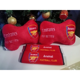 setหมอนรองคอ+ที่หุ้มเบลล์ในรถยนต์ลายอาเซนอลArsenal