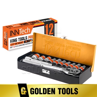 InnTech KING TOOLS PREMIUM ชุดเครื่องมือ ประแจ ชุดบล็อก 12 ชิ้น ผลิตจากเหล็ก CR-V Chrome Vanadium คุณภาพสูงไม่เป็นสนิม