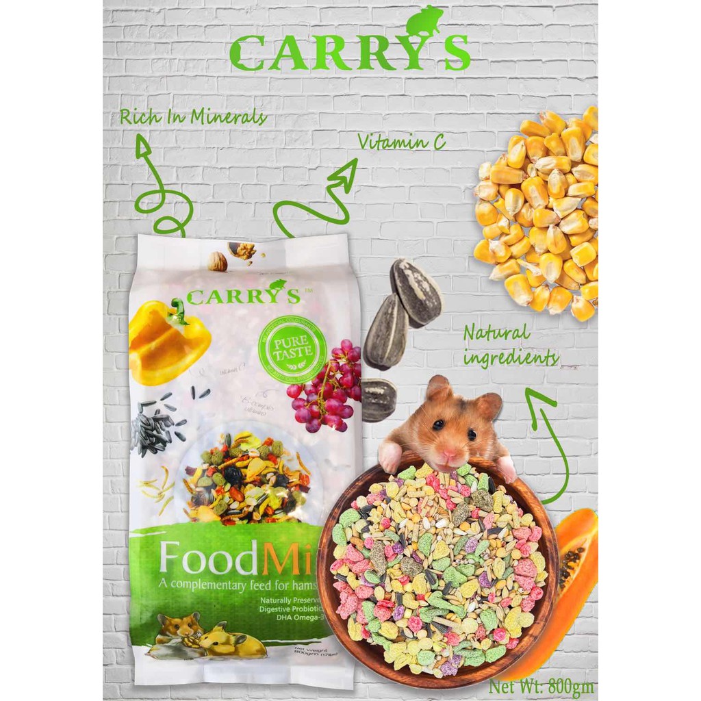 CARRY'S FOODMIX HAMSTER FOOD 800G | MAKANAN HAMSTER