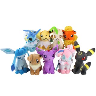 ขายดี ตุ๊กตา Pokemon Eevee Glaceon Leafeon Umbreon Espeon Jolteon Vaporeon Flareon Sylveon ของเล่นสําหรับเด็ก