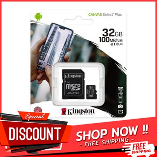 (สินค้าพร้อมส่ง) Micro SD Card 32 GB Class 10 Kingston แท้ 100% สำหรับใช้งานกับกล้องวงจรปิด กล้องติดรถยนต์ ประกันบริษัท