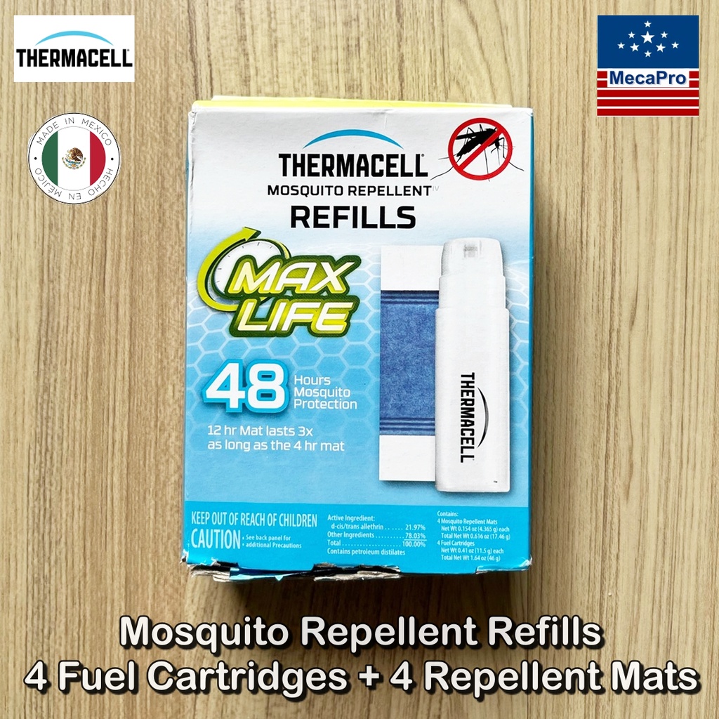 Thermacell® Mosquito Repellent Refills 4 Fuel Cartridges + 4 Repellent Mats เทอมาเซล น้ำยาสำหรับเครื่องไล่ยุง รีฟิล