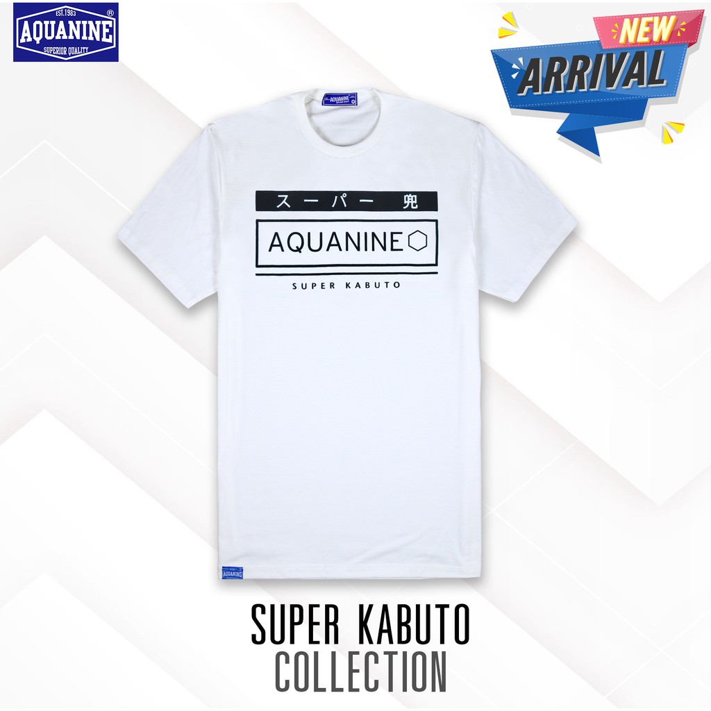 AQUANINE เสื้อยืดผู้ชาย เสื้อยืดผู้หญิง SUPER KABUTO (สีขาว) มินิมอล สตรีท ลิขสิทธิ์แท้