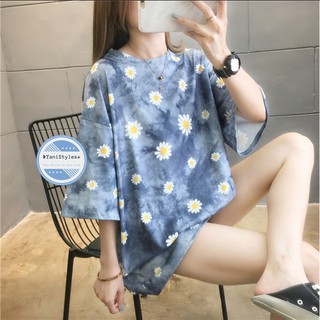 พร้อมส่ง เสื้อยืดพิมพ์ลาย Over Size ดอกเดซี่