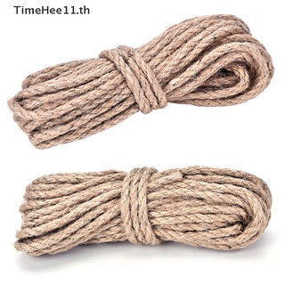 【TimeHee11】เชือกปอเกลียว สีน้ําตาล 10 เมตร 6 มม.