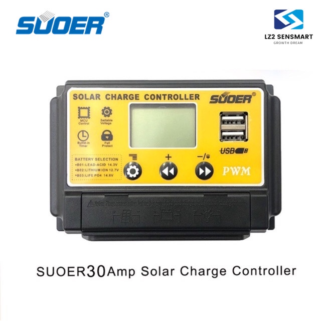 SUOER โซล่าร์ชาร์จเจอร์ PWM 30A (ST-S1230)