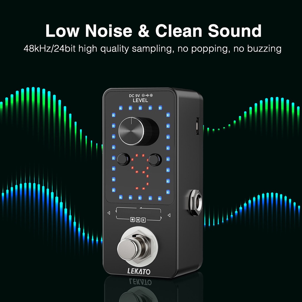 Lekato Overdub แป้นเหยียบเอฟเฟคกีตาร์ 9 ลูป 40 นาที พร้อมจูนเนอร์ สําหรับเล่นกีฬา - รูปที่ 3