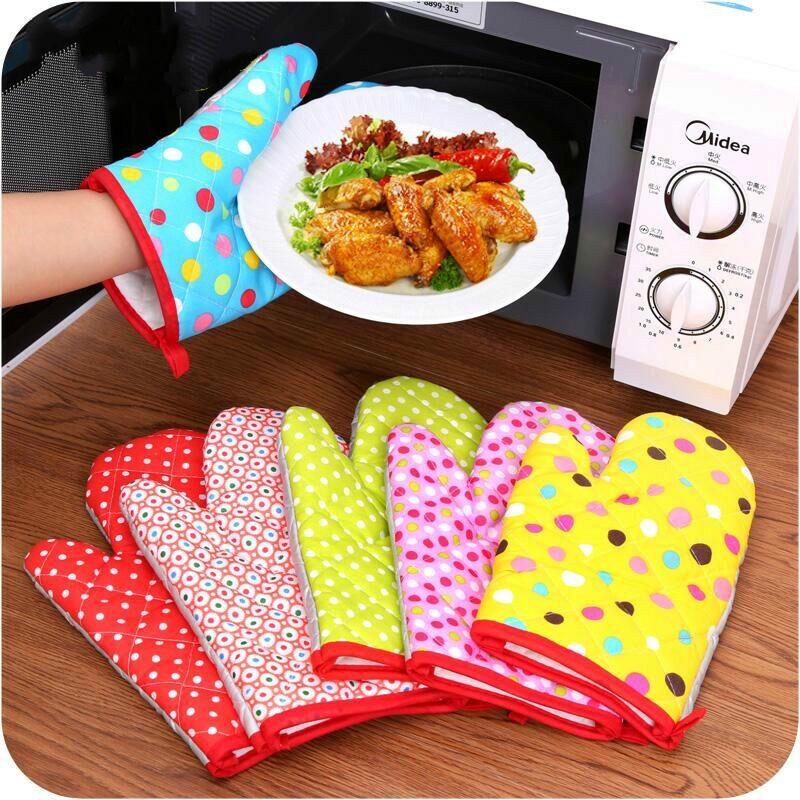 ถุงมือผ้าฝ้าย ทนความร้อน สําหรับเตาอบ บาร์บีคิว 1 ชิ้น
