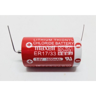 แบตเตอรี่  Battery. ER 17/33.   ( 3.6V 1600mah). maxell. แบบขาลงปริ้น