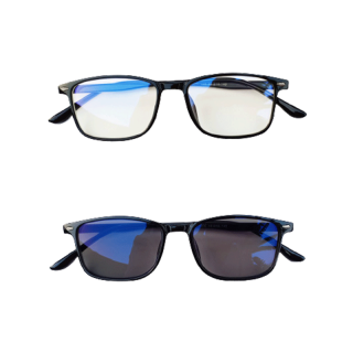 [โค้ด99FASH120]แว่นกรองแสงสีฟ้า+ออกแดดเปลี่ยนสี เลนส์บลูฯออโต้แท้ ทรงเหลี่ยม กรอบแว่นดัดงอได้ รหัส CGA59