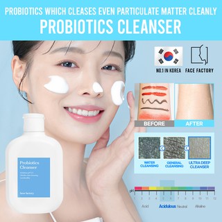 [Seoul2u🌟Only] Face Factory - Probiotics Cleanser เจลล้างหน้า โฟมล้างหน้า คลีนซิ่งลดสิว ของแท้/พร้อมส่ง🇰🇷