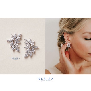 Neriza Jewelry/ต่างหูเพชรสังเคราะห์ประกายเทียบเท่าเพชรแท้ รหัส NE050,ต่างหูออกงาน , ต่างหูเพชร , ต่างหูเจ้าสาว