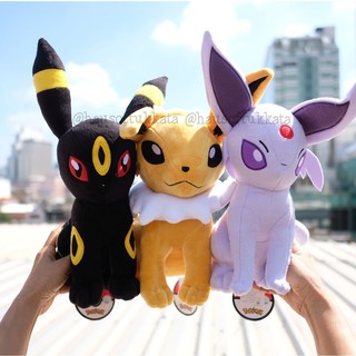 ตุ๊กตา Jolteon ธันเดอร์ส &amp; Umbreon Blacky แบล็กกี้ &amp; Eifie 10นิ้ว Pokemon โปเกม่อน