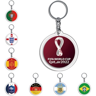 [พร้อมส่ง] Fifa World Cup Qatar พวงกุญแจอะคริลิค สองด้าน ลายทีมชาติฟุตบอล Bola Sepak 2022