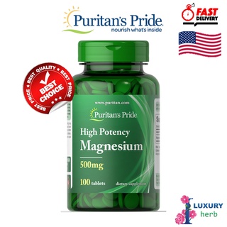 Puritans Pride High Potency Magnesium 500 mg/100 Tablets exp02/26