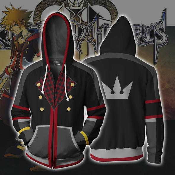 Kingdom Hearts Zipper Hoodie เสื้อแจ็คเก็ตอนิเมะเสื้อสเวตเตอร์ unisex