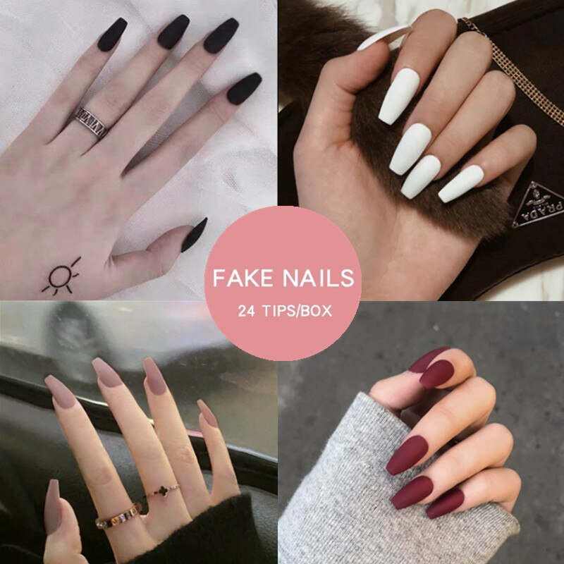 เล็บปลอมอะคริลิค 24 ชิ้น
