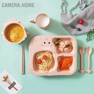 Camera.Home ชุดจานอาหารเด็ก ลายการ์ตูนไดโนเสาร์น่ารัก Pp สําหรับนักเรียนประถม