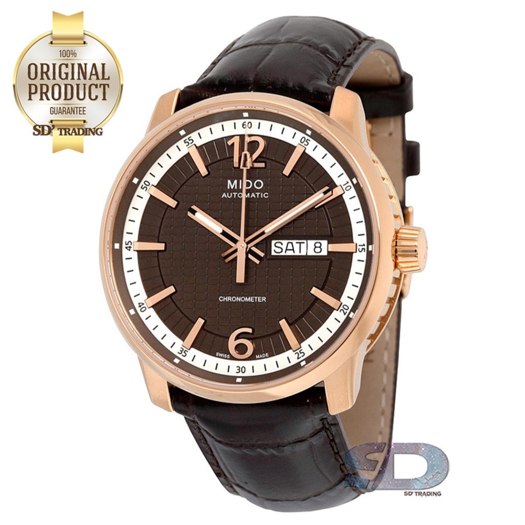MIDO Great Wall Automatic Chronometer Men's Watch รุ่น M019.631.36.297.00 - RoseGold/Brown