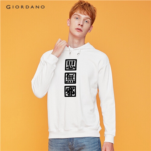 GIORDANO MEN Printed long-sleeve hoodie 91099650