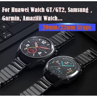 หรูหรา เครื่องปั้นดินเผา สาย Huawei watch GT3 / GT3 pro/Huawei GT2 pro / Huawei watch GT 2 Ceramic Straps / Amazfit GTR 2 / Amazfit Bip 3 / Amazfit Bip 3 pro / GTR 3 / GTR 2e / GTR3 pro / Garmin Venu 2/Amazfit GTS 2,GTS 2 mini สายนาฬิกา Amazfit bip u pro