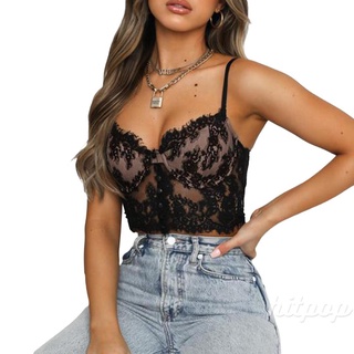 Hitpop-Women’s Sexy Perspective Lace Bra Fashion Solid Color Backless Suspender Body Shaping Lingerie