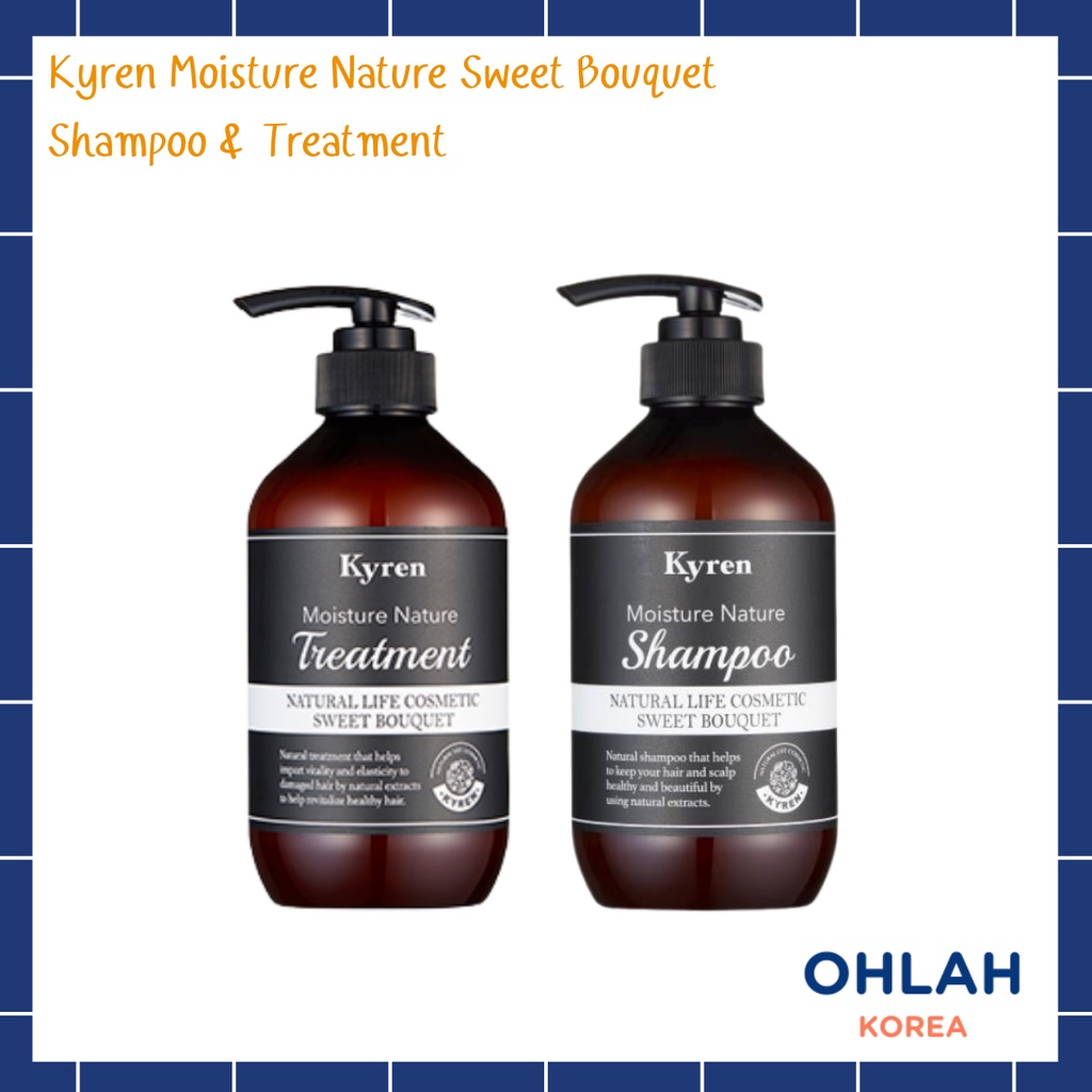 (พร้อมส่ง/แท้ 100%) Kyren Moisture Nature Sweet Bouquet  Shampoo &amp; Treatment 500ml แชมพูและทรีตเมนต์ลดผมขาดหลุดร่วง