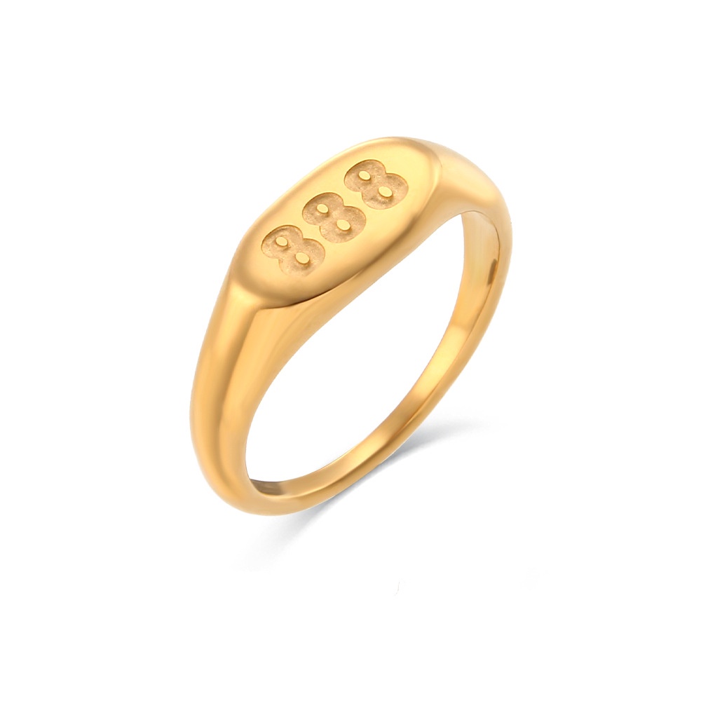 แหวนสเตนเลส ชุบทอง 18K ไทเทเนียม 111-999 รูปตัวเลขนําโชค สไตล์ยุโรป อเมริกัน เครื่องประดับ
