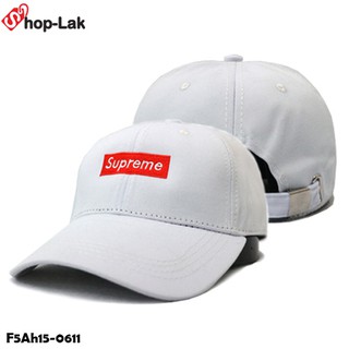 🚀EMS พร้อมส่ง🚚 หมวกแก๊ปผ้า Supreme แบบเข็มขัดสีขาว หมวกsupremeสีขาว F5Ah15-0611