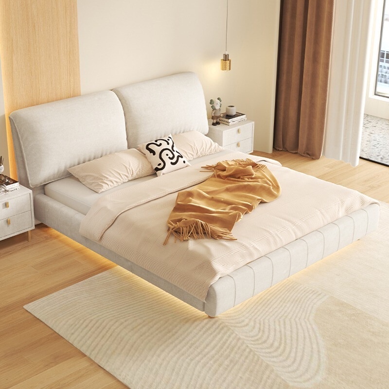 U7UD 【VC Bed】เตียง เตียงนอน 6 ฟุต 5ฟุต solid wooden soft frame bed with ขาตั้งเตียง ฐานรองเตียง เตียงนอนluxury Modern