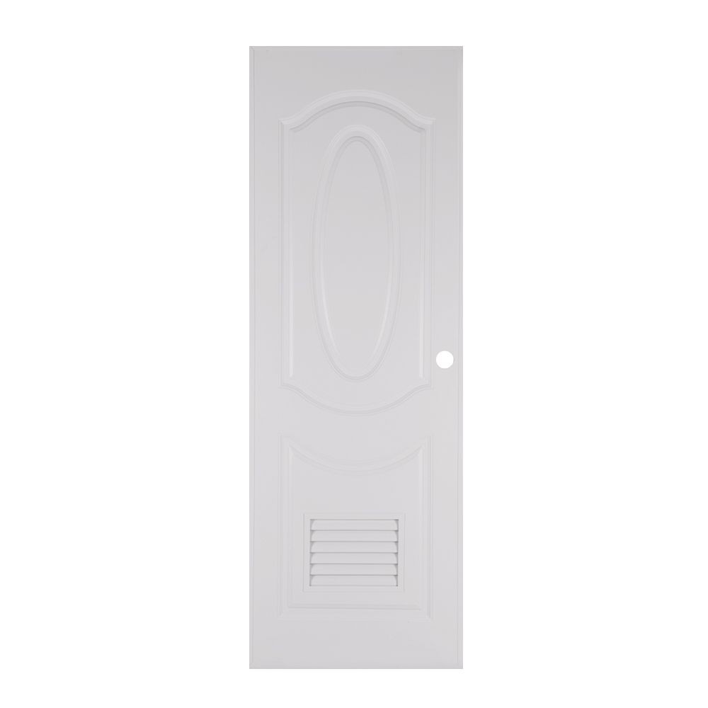 UPVC 70X200 cm. WHITE PS2 PANEL-LOUVER DOOR ประตู UPVC AZLE PSW2 เกล็ดล่าง 70x200 ซม. สีขาว ประตูบานเปิด ประตูและวงกบ ปร