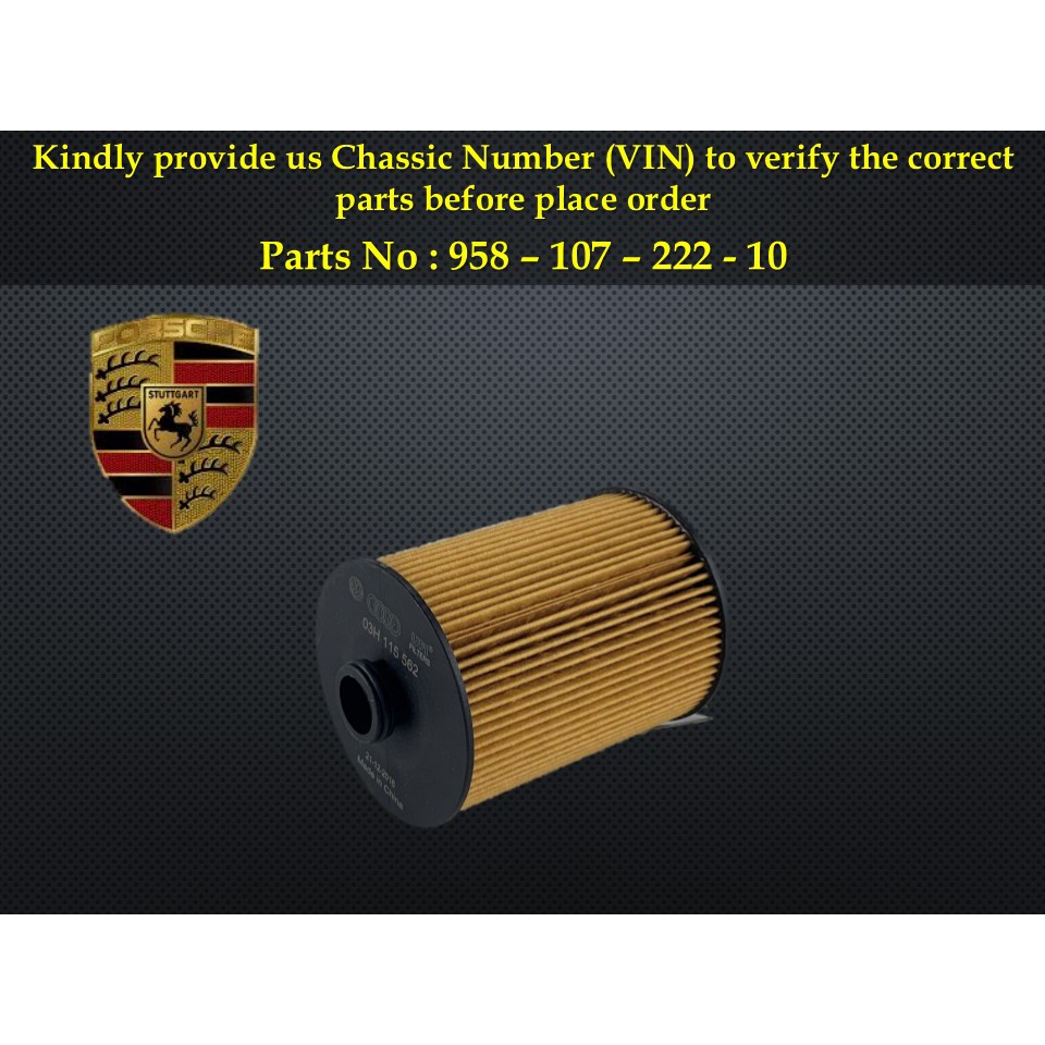 Porsche - Cayenne 3.6L / VW - Touareg 3.6L กรองน้ํามัน 958-107-222-10 / 03H-115-562