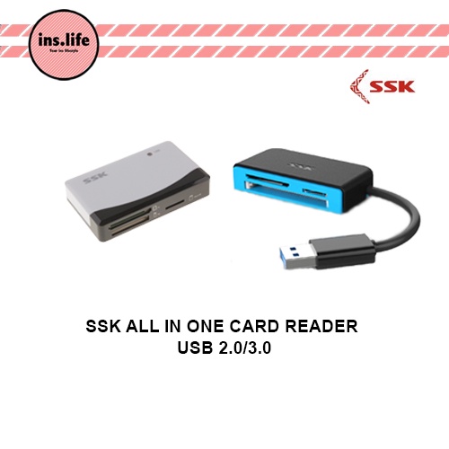 SSK CARD READER USB 2.0/3.0 - READER สําหรับ SD/MICRO SD/CF CARD/T-FLASH
