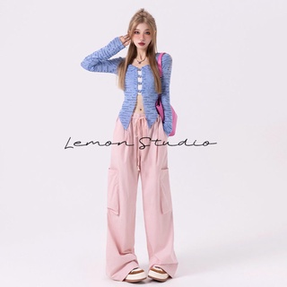 Lemon Studio กางเกง กางเกงขายาว 4 สี กางเกงขายาวผู้หญิง s-3xl กางเกง เอวสูง pants 90082