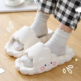 🍓EnJoy🍓 พร้อมส่ง (LT-Cloud)รองเท้าแตะมินิมอลส้นหนา ลายเมฆ ใส่ได้ทั้งผู้ชายผู้หญิง กันน้ำกันลื้น