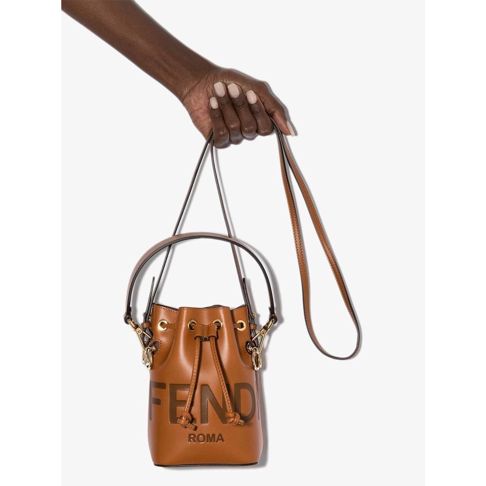 กระเป๋า FENDI MON TRESOR MINI LEATHER BUCKET IN BROWN พรีเมี่ยมกิ๊ฟ Limited Edition