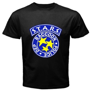 ROUND คอลูกเรือเสื้อยืด พิมพ์ลายตํารวจ Rpd STARS Raccoon Resident Evil สําหรับผู้ชาย-4XL