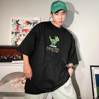 CZH  QCLOTH oversize พร้อมส่งสีใหม่🦖​ ลาย DINO ผ้าคอตตอนหนานุ่ม 🔥! oversize SML