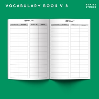 VOCABULARY  V.8 - สมุดจดคำศัพท์  จดได้ 1,560 คำ