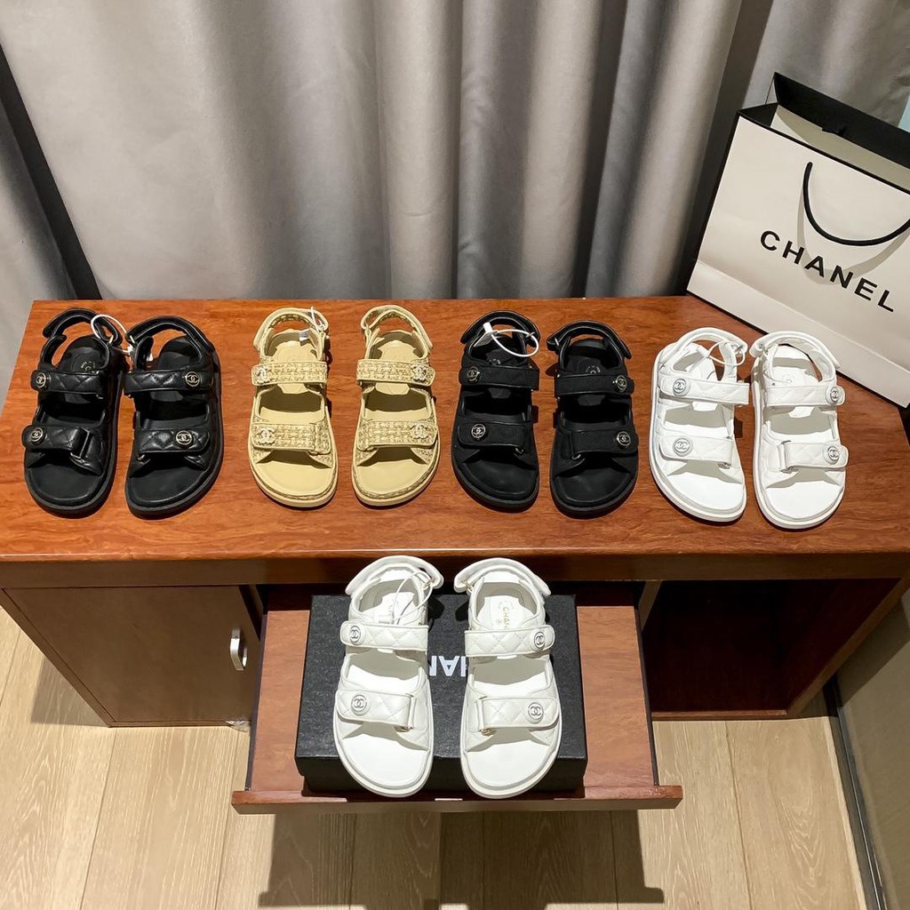 White cloth) Chanel Chanel Magic Sandals, the world's comprehensive  discontinuous fashion fashion, the people travel, m | Shopee Thailand