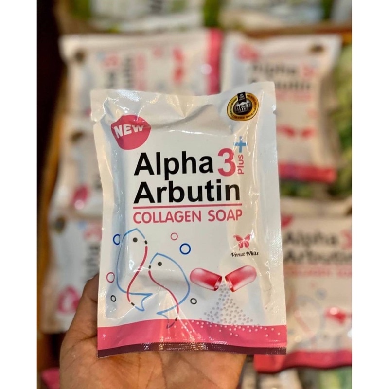 สบู่อัลฟ่าอาร์บูติน Alpha Arbutin collagen soap เข้มข้นกว่าเดิม